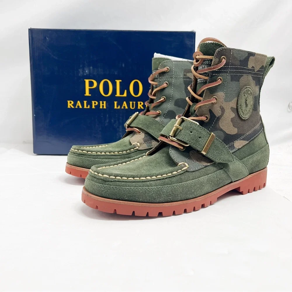 Polo Ralph Lauren Ranger Suede and Camo Canvas Boots - Picture 2 of 16